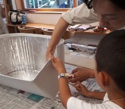 段ポールソーラークッカーづくり