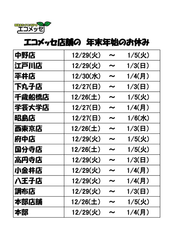 2020年末年始休みのサムネイル